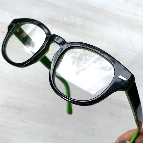 New Bold Acetate +1.00 Reading Glasses Green Black Horn rim Unisex - Picture 9 of 13